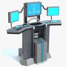 sci-fi du panneau de contrôle abramsdesign commande ordinateur console d'affichage électronique l'équipement fi gratuite la fiction l'avenir futuriste jeu industrielle machine modèle le prêt réel sci science scifi station temps 3d print model - Mito3D