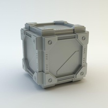 sci-fi cubo cuadro de carga contenedor fi gratuita juego industrial modelo sci scifi snboard la nave espacial acero transporte ovni guerra 3d print model - Mito3D