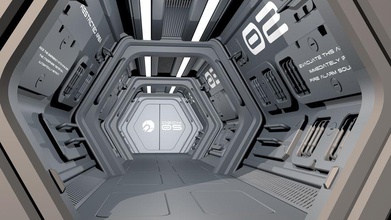 sci-fi de la nave espacial del corredor 4d arquitectura c4d cine cinema el cruiser fabiovalle3d fi gratuita ficción futuro futurista interior modelo escena sci ciencia scifi los gastos envío ovni 3d print model - Mito3D