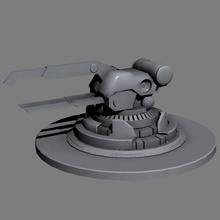 sci-fi de la tourelle armure bataille champ le canon cosmique canard en plastique éléments fantaisie fi gratuite arme à feu bas modèle poly projectile sci vaisseau spatial malchanceux guerre l'arme 3d print model - Mito3D