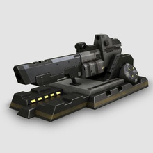 sci-fi taret blaster top fi fütüristik oyun silah imaydream lazer daha düşük model poly railgun gerçek zamanlı sci scifi alanı 3d print model - Mito3D