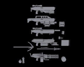 bilim-kurgu silahları celledor fi silah model tüfek sci 3d print model - Mito3D