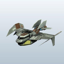 sci-fi-bomber v1 scifi bomber äußeren Raum Raumschiff sci fi bedruckbar ist lowpoly Weltraum-Raumschiff 3d print model - Mito3D