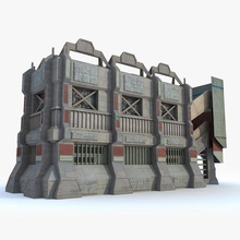 sci fi edificio j futuristico Multimediale in 3d alien architettura città paesaggio urbano fantasia finzione casa modello moderna sic scienza scifi spazio stella la stazione struttura torre guerra 3d print model - Mito3D