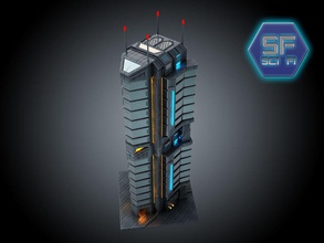 sci fi cyberpunk building hd 2 3d alien architecture assets city cityscape collection fantasy fiction futuristic house model modern scan science scifi star station tower urban war 3d print model - Mito3D