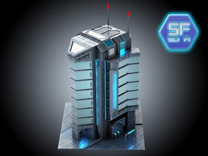 sci fi cyberpunk building hd 3d alien architecture assets city cityscape collection fantasy fiction futuristic house model modern scan science scifi star station tower urban war 3d print model - Mito3D
