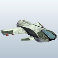 scifi gunship v2 outer space spacecraft printable lowpoly 3d print model - Mito3D