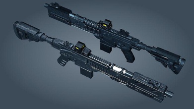 scifi arma fi la pistola ciao keksuka più in basso modello poli il fucile sc guerra l'arma 3d print model - Mito3D