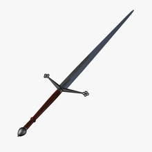scottish claymore cutting great hand longsword melee military model mostlysquare sword two weapon 3d print model - Mito3D