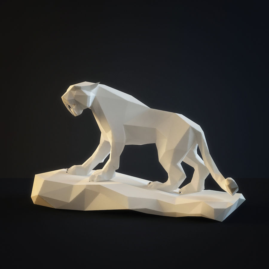 Skulptur Säbelzahntiger Tier Architektur bni-design Elemente Modell saber statue tiger Zähnung 3D print model - Mito3D
