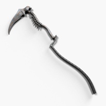 reaper scythe 3d eski bıçak kesme tehlike tehlikeli karanlık ölüm egzotik fantezi grim Ortaçağ melee profesyonel keskin kafatası çelik aracı silah 3d print model - Mito3D