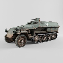 sdkfz 251-c 251 251and1 zırh ausf c araba mücadele Alman halftruck hanomag ağır ıı daha düşük lowpoly askeri model poly sd kfz suv tank araç savaş dünya İkinci Dünya Savaşı xxxgaurangaxxx 3d print model - Mito3D