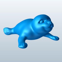 seal baby happy v1 bath toy toys printable lowpoly 3d print model - Mito3D