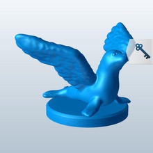 Dichtung Flügel v1 geflügelte - Siegel Figur Statuen Büsten bedruckbar ist lowpoly 3d print model - Mito3D
