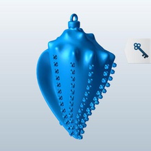 seashell christmas ornament v1 seasonal printable lowpoly 3d print model - Mito3D