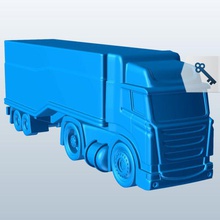 semi truck w trailer wheel v1 vehicles printable lowpoly 3d print model - Mito3D