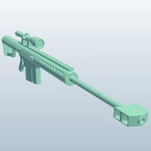 semiauto antimaterial rifleamerican v1 american antimateriel rifle weapons armor printable lowpoly 3d print model - Mito3D