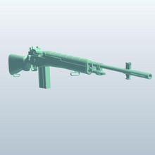 'lik, yarı otomatik rifleusa v1 Amerikan tüfek silah zırh yazdırılabilir lowpoly 3d print model - Mito3D