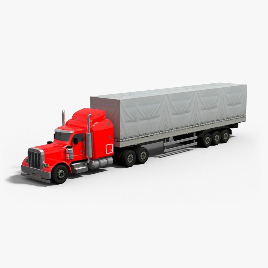 semitruck 18 car eighteen heavy lorry model opticaldreamsoft semi semitrailer tractor trailer transport truck vehicle wheeler 3D print model - Mito3D