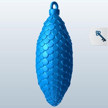 sequin tear drop ornament v2 seasonal printable lowpoly 3d print model - Mito3D