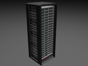 sunucu rafı bileşen bilgisayar elektronik daha düşük model poly raf rusticpixel server depolama süit test kule 3d print model - Mito3D