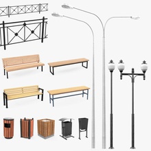 set filling territory architecture ben chair city dirty elements filled furniture garbage gat light model outdoor parking public rarebouc recycling street streetlamp structure trashcan urban urn waste wooden 3d print model - Mito3D