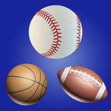 set sport balls baseball basketball dis3d football 3d print model - Mito3D
