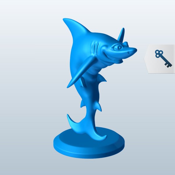 shark v1 fish aquatic life printable lowpoly 3D print model - Mito3D