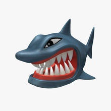 shark v1 cartoon animals printable lowpoly 3d print model - Mito3D