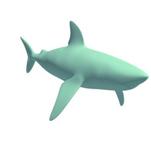 shark v5 Hai Fisch aquatic Leben bedruckbar ist lowpoly Wasserorganismen 3d print model - Mito3D
