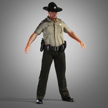 sheriff - county police character clothes department emergency gun guys handcuffs human male man model nypd officer people pis88 policeman realistic rescue white young 3d print model - Mito3D