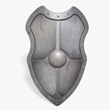 el escudo abramsdesign antiguo la armadura de batalla detalle sucio los combates caballero medieval metal modelo edad realista textura guerrero arma 3d print model - Mito3D