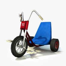 brillant tricycle 3 3d de vélos vélo dessin animé enfant danny jeu jouet le kid modèle nah dlc en plastique jouant l'éclat toon torrance véhicule wheeler 3d print model - Mito3D