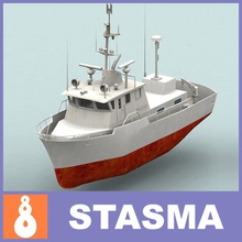 gemi tekne sahil ticari balık gardiyan muayene daha düşük model motorbot donanma okyanus devriye poly port vida deniz güvenlik nakliye stasma ulaşım tug araç 3d print model - Mito3D