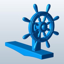 ship steering wheel v1 vehicle parts printable lowpoly 3d print model - Mito3D