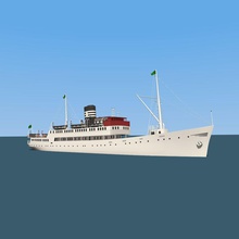 navio vintage barco comerciais cruzeiro histórico modelo de idade frete ssavalot embarcação 3d print model - Mito3D