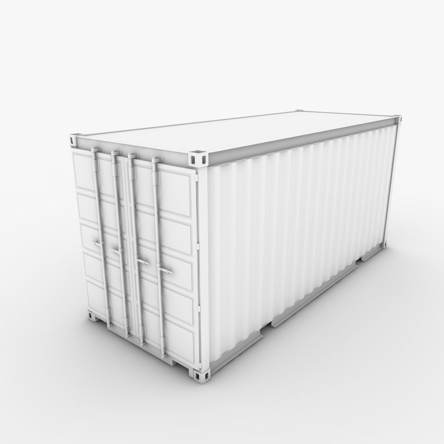 shipping container 20 ft box Kiste docking Tür Fuß Fracht Industrie Last marine Modell mrviz port Meer Versand swing transport LKW der Zwanziger Jahre 3D print model - Mito3D