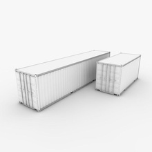 shipping container 40 ft & 20 box crate docking door foot freight industrial load marine model mrviz port sea swing transport truck twenties 3d print model - Mito3D