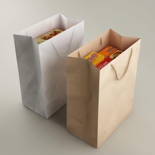 shopping bag 01 3d beverage container drinking food fruit grocery household mall model pack packaging paper people shop skyart3d snack storage store vegetable wrapper 3d print model - Mito3D