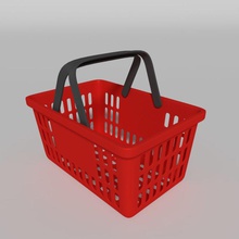 shopping basket 2 buy cart commerce container customer food lower mall market model ocstard plastic poly shop store supermarket vehicle 3d print model - Mito3D