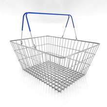 shopping basket full 3d captive3d carry cart chrome container crate food grocery market model shop supermarket 3d print model - Mito3D