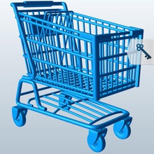 shopping cart v1 containers printable lowpoly 3d print model - Mito3D