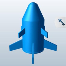 short squat model rocket v1 outer space spacecraft printable lowpoly 3d print model - Mito3D