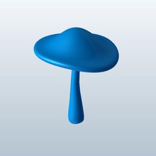 short strange mushroom v1 food printable lowpoly 3d print model - Mito3D