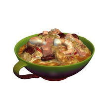 camarón de la salchicha jambalaya v1 los camarones alimentos imprimible lowpoly 3d print model - Mito3D