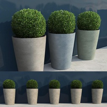 7 çalılar kaplar şimşir dekor dış çit çiçek form bahçe çim yeşil hedges otel manzara yaprak macrox model açık otopark bitki pot küresel ağaç vazo 3d print model - Mito3D