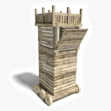 siege tower abrams ancient architecture armor battle creations fantasy game guard medieval model structure war watch weapon wood wooden 3d print model - Mito3D
