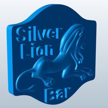 silver lion-bar v1 Silber lion bar Dekorationen bedruckbar ist lowpoly 3d print model - Mito3D
