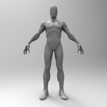 simple basemesh 3d anatomy base body character guys human iguana male man mesh model muerte naked nude obj people person woman zbrush 3d print model - Mito3D