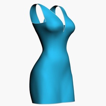 basit dekolte elbise bluz karakter bölünme kıyafetler kadın ışık yeşil model kısa etek kayma üst iç çamaşırı 3d print model - Mito3D